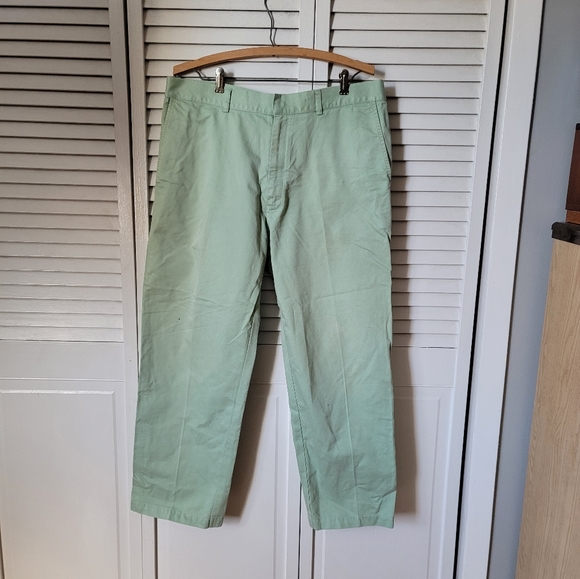 LACOSTE Men's Pastel Green Cotton Chino Pants, Size 36" - Picture 2 of 12